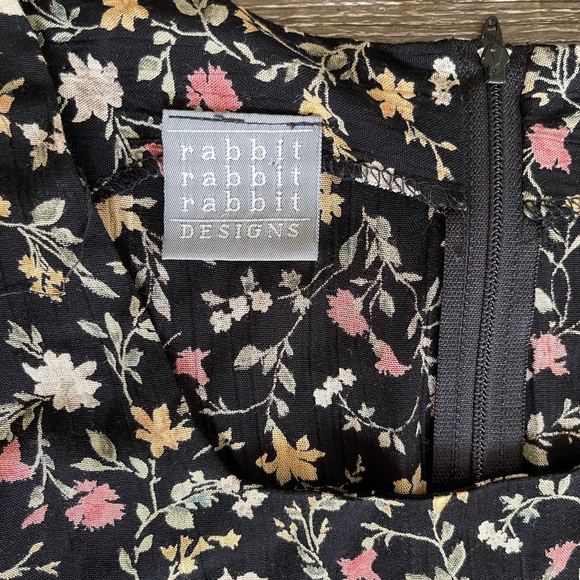 Rabbit Rabbit Rabbit Floral Black Dress - Picture 2 of 4